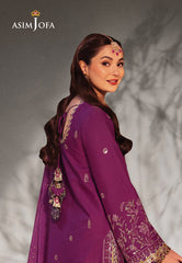 Asim Jofa Chamkeeli Ajkk-07 Embroidered Twisted Silk 3 Pcs