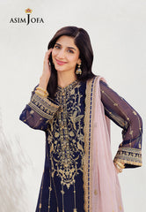 Asim Jofa Dhanak Rang Ajcf-09 Embroidered Chiffon  3 Pcs