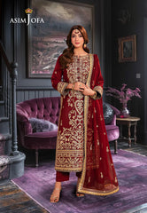 Asim Jofa Chamkeeli Ajkk-20 Embroidered Twisted Silk 3 Pcs