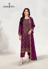 Asim Jofa Dhanak Rang Ajcf-07 Embroidered Jumbo Silk 3 Pcs