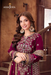 Asim Jofa Jag Mag Ajmj-03 Embroidered Lawn Silk  3 Pcs