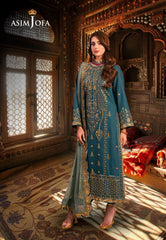 Asim Jofa Chamkeeli Ajkk-27 Embroidered Twisted Silk 3 Pcs