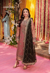 Asim Jofa Jag Mag Ajmj-17 Embroidered Net 3 Pcs
