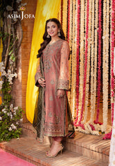 Asim Jofa Jag Mag Ajmj-17 Embroidered Net 3 Pcs