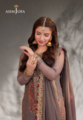 Asim Jofa Jag Mag Ajmj-19 Embroidered Chiffon 3 Pcs