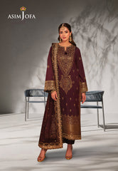 Asim Jofa Chamkeeli Ajkk-01 Embroidered Twisted Silk 3 Pcs