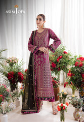 Asim Jofa Designers Limited Edition Ajurd-7 Embroidered Stitched 3 Pcs