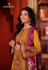 Asim Jofa Prints Elaf Collection Ajel-02 Printed Lawn 3 Pcs