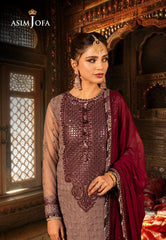 Asim Jofa Chamak Damak Ajcd-15 Embroidered Net 3 Pcs