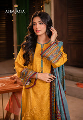 Asim Jofa Prints Elaf Collection Ajel-18 Printed Lawn 3 Pcs