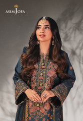 Asim Jofa Chamkeeli Ajkk-09 Embroidered Twisted Silk 3 Pcs
