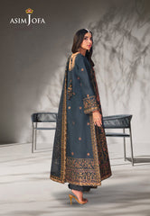 Asim Jofa Chamkeeli Ajkk-09 Embroidered Twisted Silk 3 Pcs