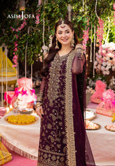 Asim Jofa Jag Mag Ajmj-02 Embroidered Chiffon 3 Pcs
