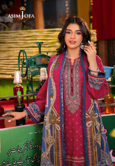 Asim Jofa Prints Elaf Collection Ajel-07 Printed Lawn 3 Pcs