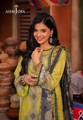 Asim Jofa Prints Elaf Collection Ajel-01  Printed Lawn 3 Pcs