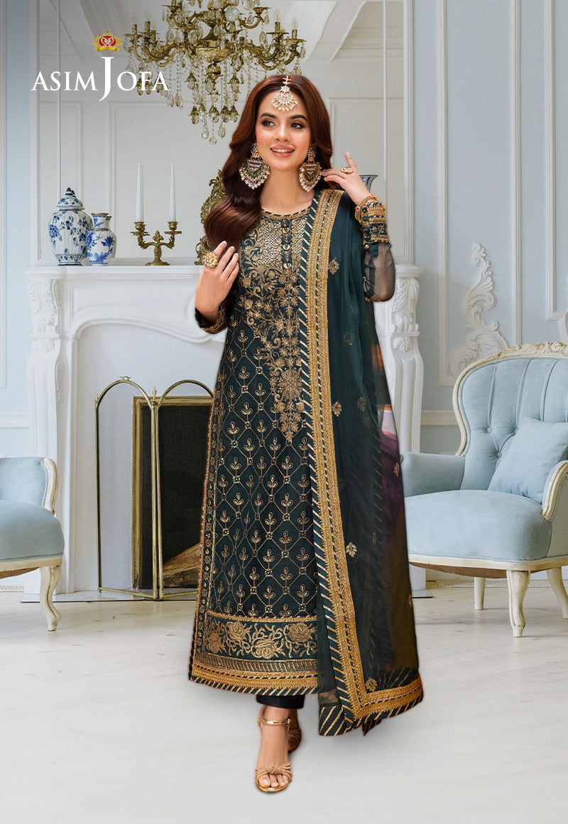 Asim Jofa Festive Luxe Ajem-25 Embroidered Organza 3 Pcs