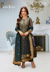 Asim Jofa Festive Luxe Ajem-25 Embroidered Organza 3 Pcs