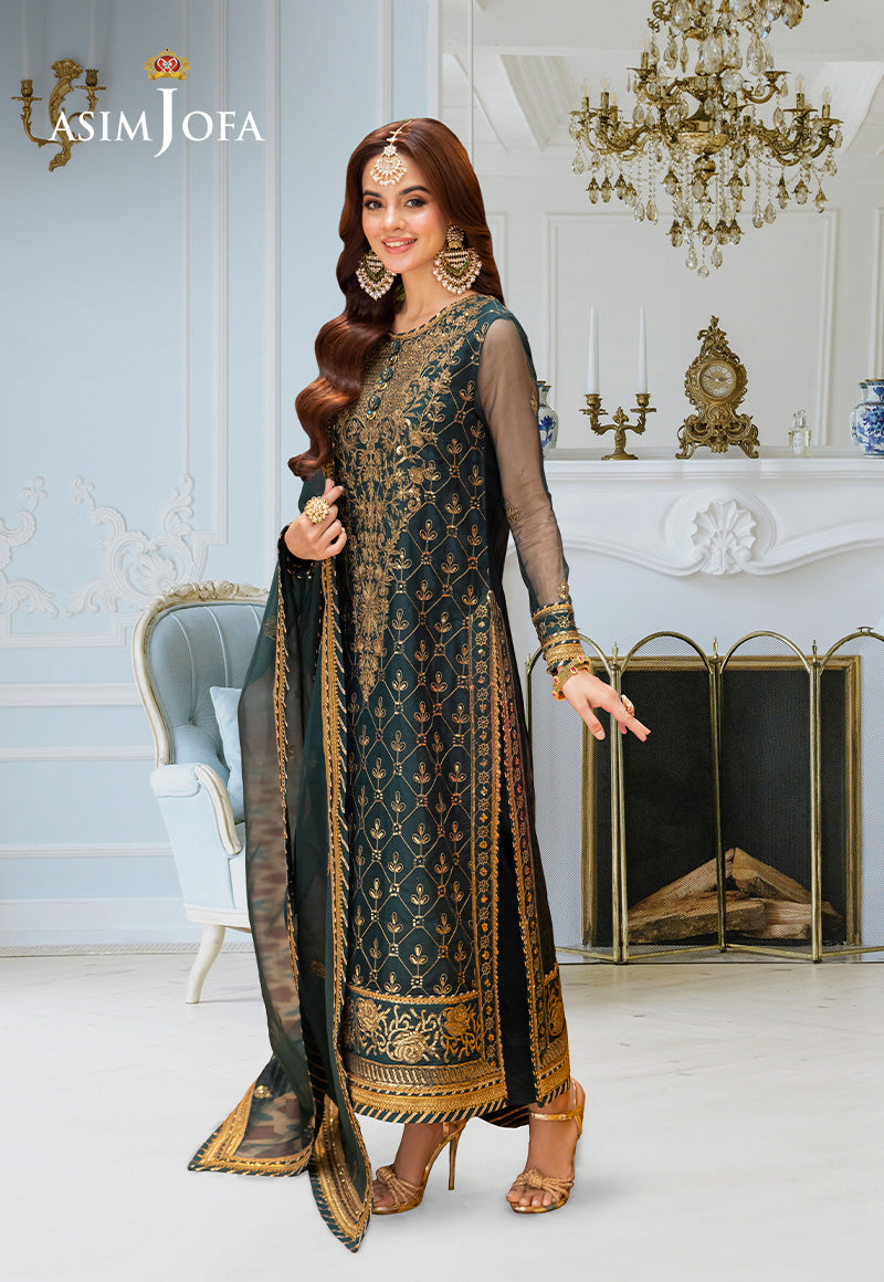 Asim Jofa Festive Luxe Ajem-25 Embroidered Organza 3 Pcs