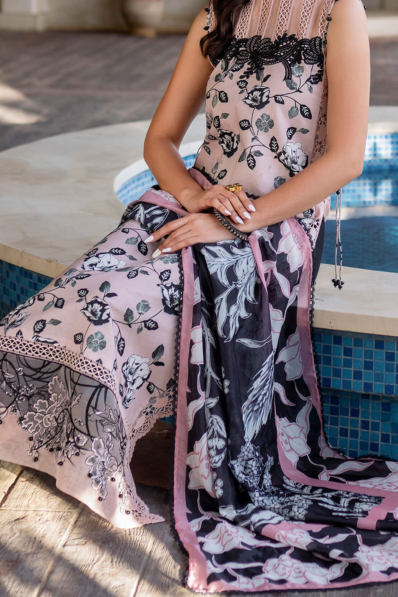 Meraki By Asifa Nabeel Unstitched 3 Piece Digital Printed Lawn Vol-02 Collection'2024-MK-02-Gul