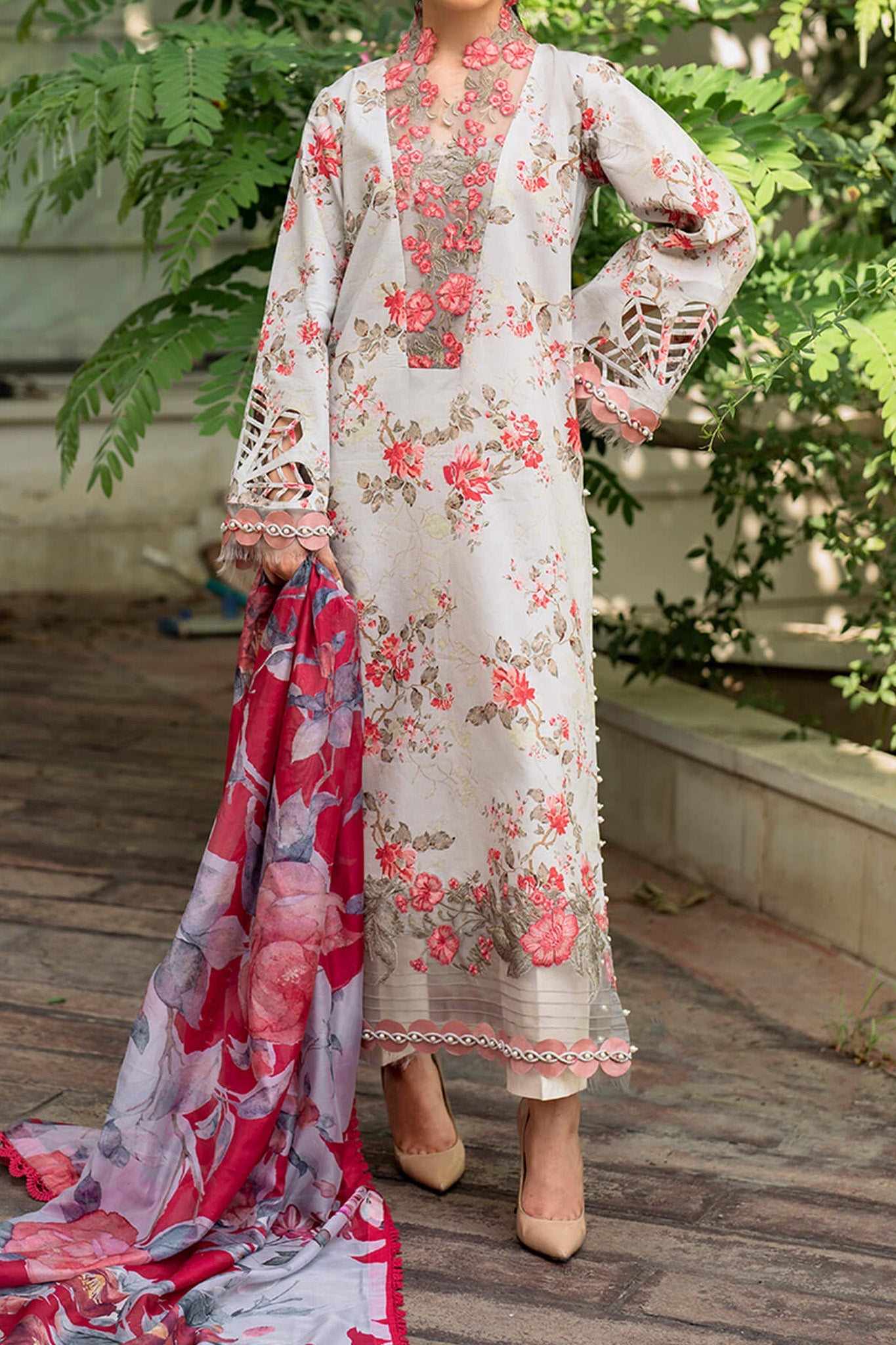 Meraki By Asifa Nabeel Unstitched 3 Piece Digital Printed Lawn Vol-02 Collection'2024-MK-08-Chambeli