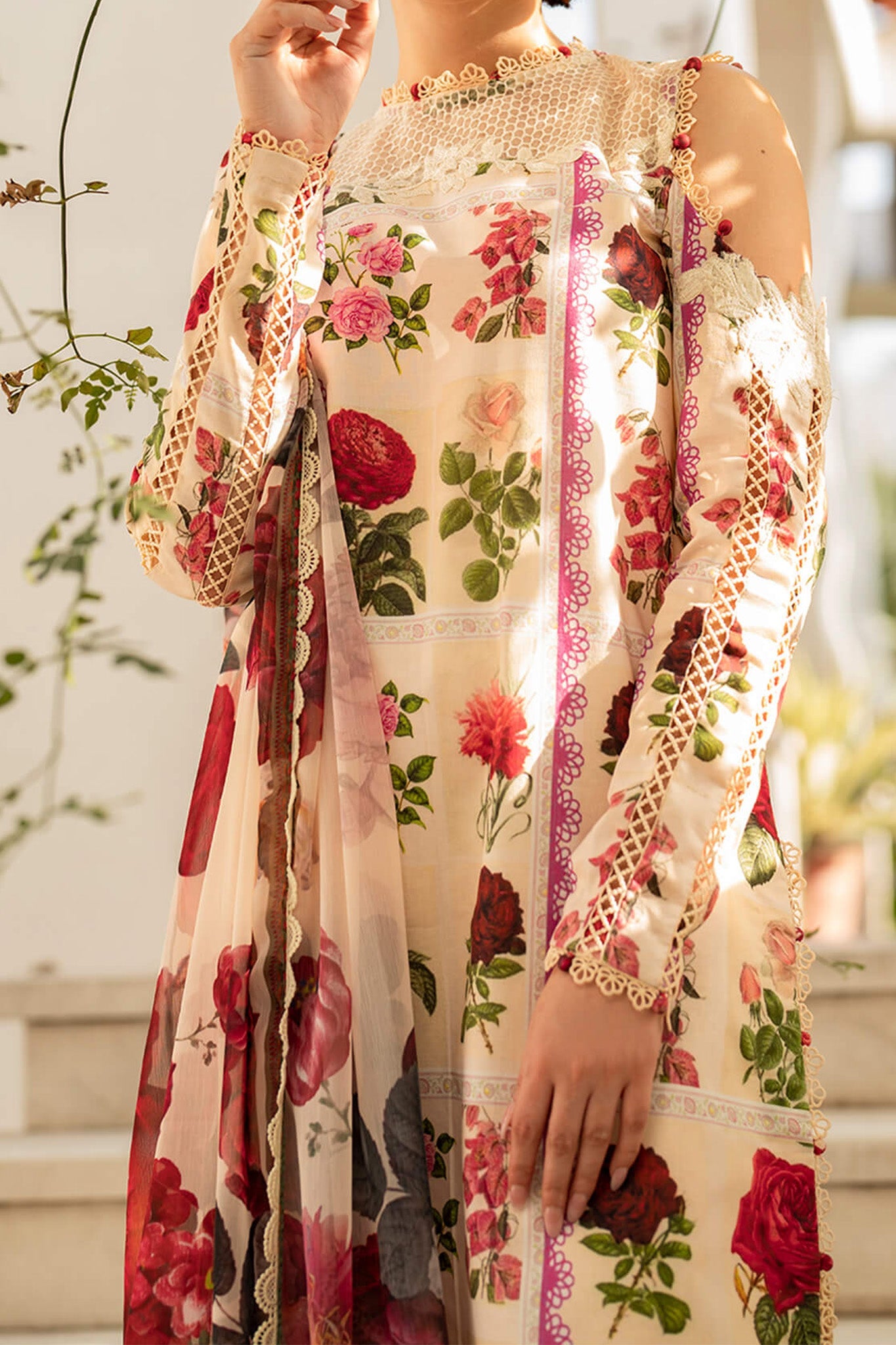 Meraki By Asifa Nabeel Unstitched 3 Piece Digital Printed Lawn Vol-02 Collection'2024-MK-09-Gulabo