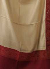 Mominas Jacquard Patchwork Stole or Muffler - Badami & Maroon Border