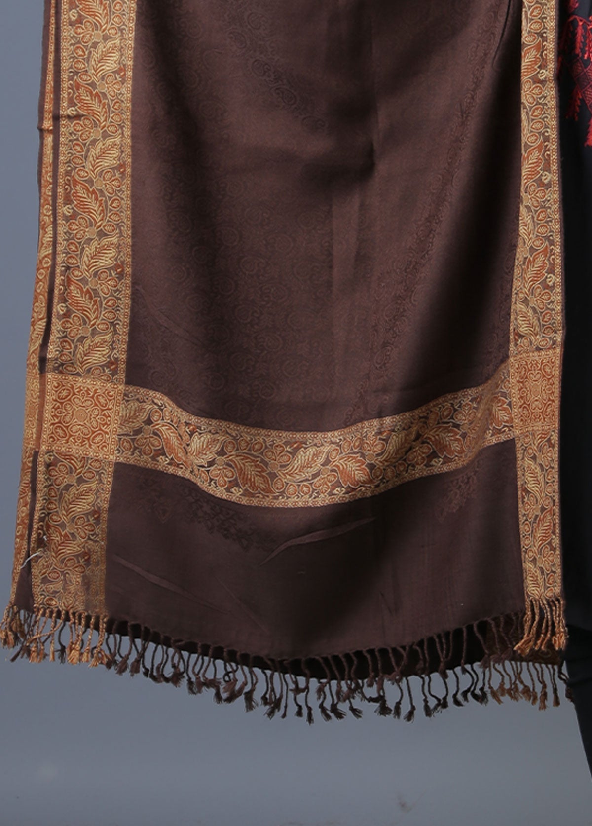 Mominas Kashmiri Heera Stole - Chocolate Brown