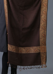 Mominas Kashmiri Heera Stole - Chocolate Brown