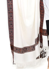 Mominas Kashmiri Heera Shawl and Stoler - White - Mominas