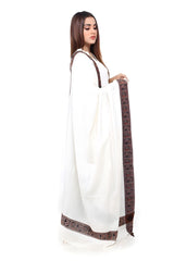 Mominas Kashmiri Heera Shawl and Stoler - White - Mominas