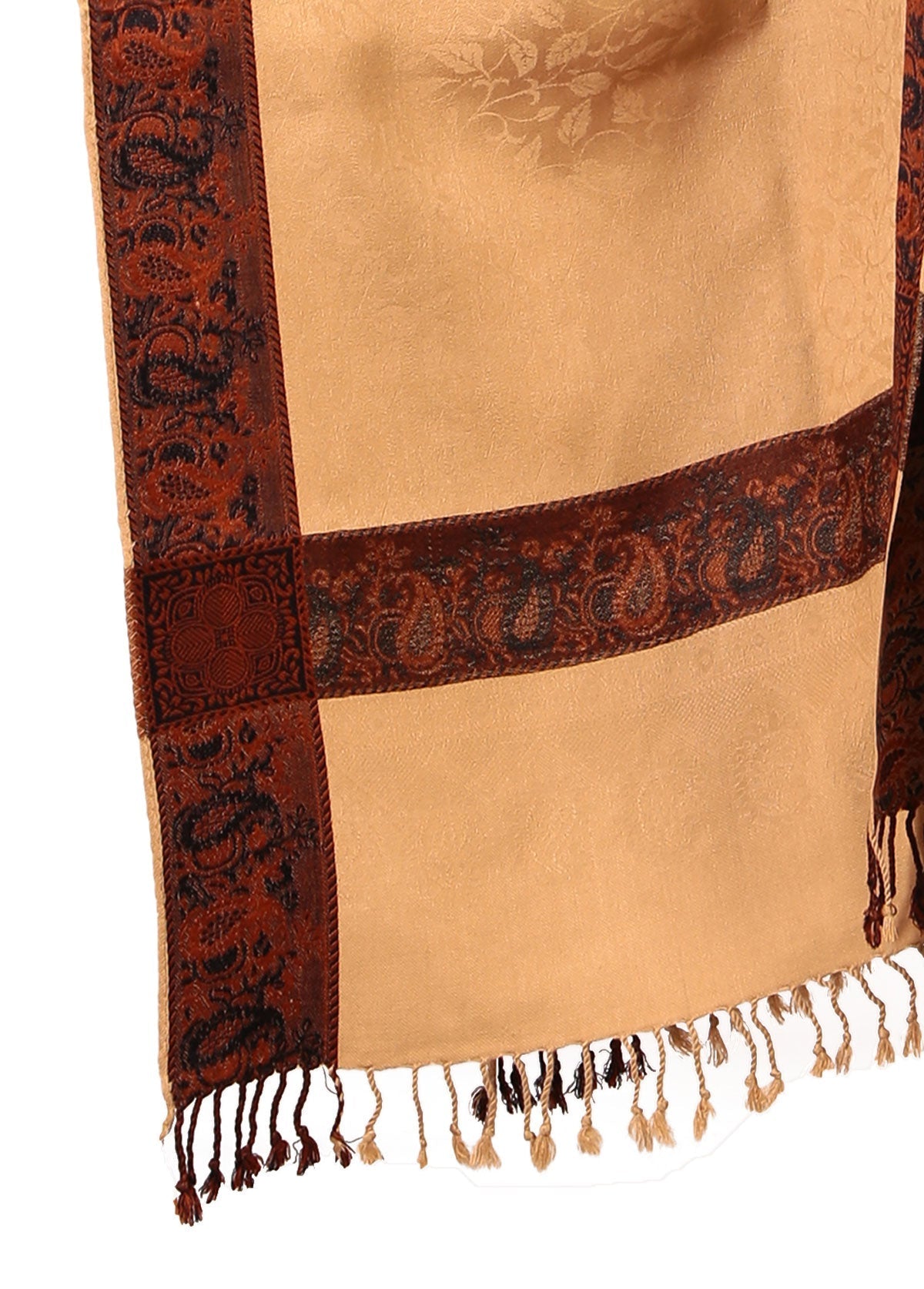 Mominas Kashmiri Heera Stole or Muffler - Honey Brown (Beige)