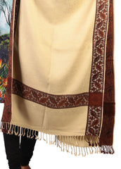Mominas Kashmiri Heera Stole or Muffler - Beige Pista