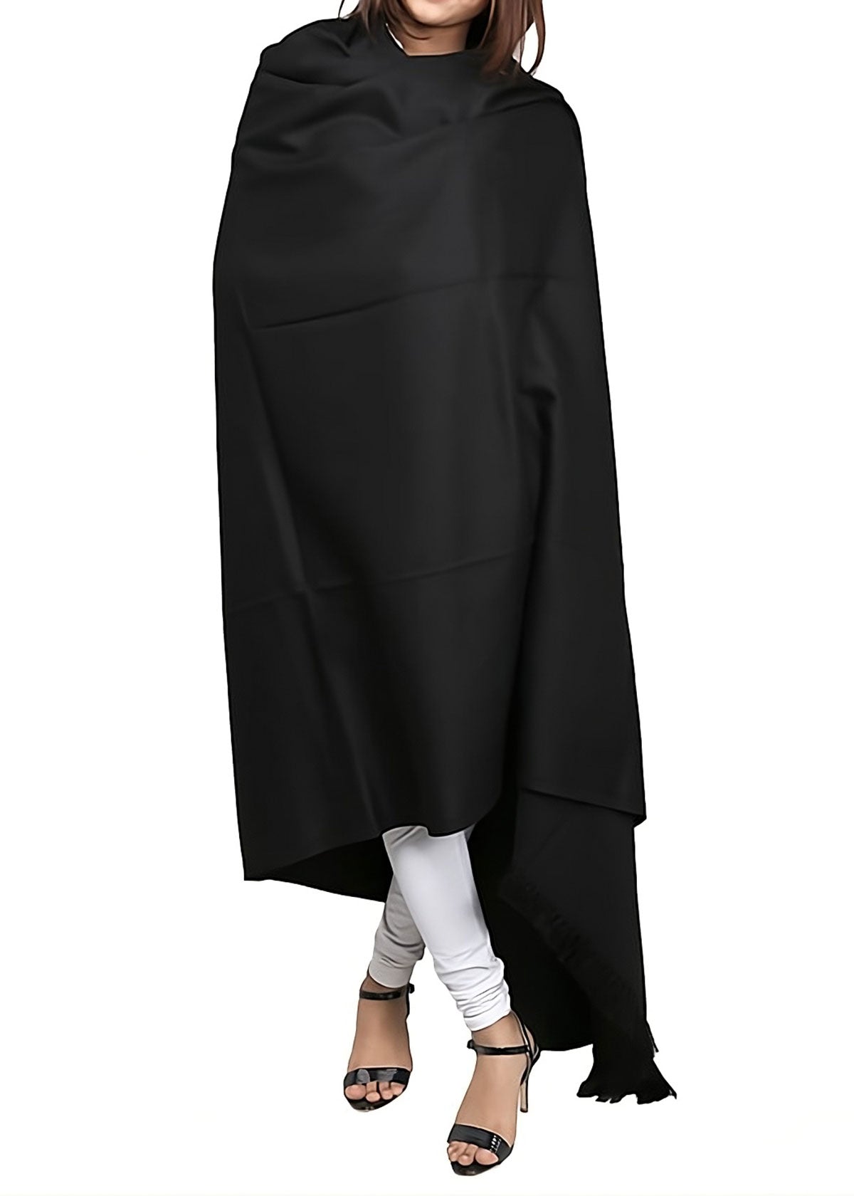 Mominas Mominas Black Plain Shawl - Full Size