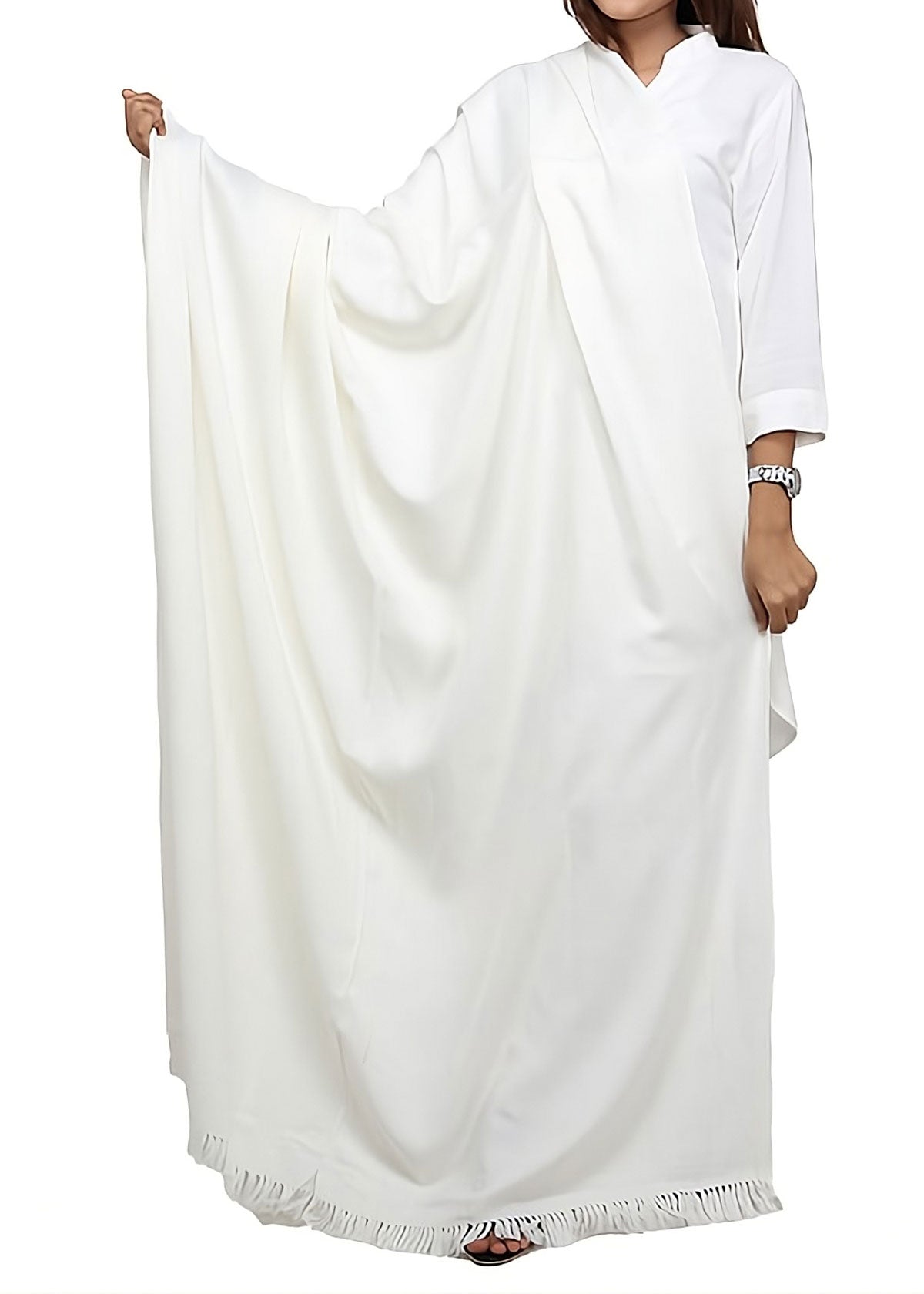 Mominas Mominas Plain Shawl - White - Full Size
