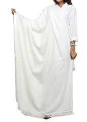 Mominas Mominas Plain Shawl - White - Full Size