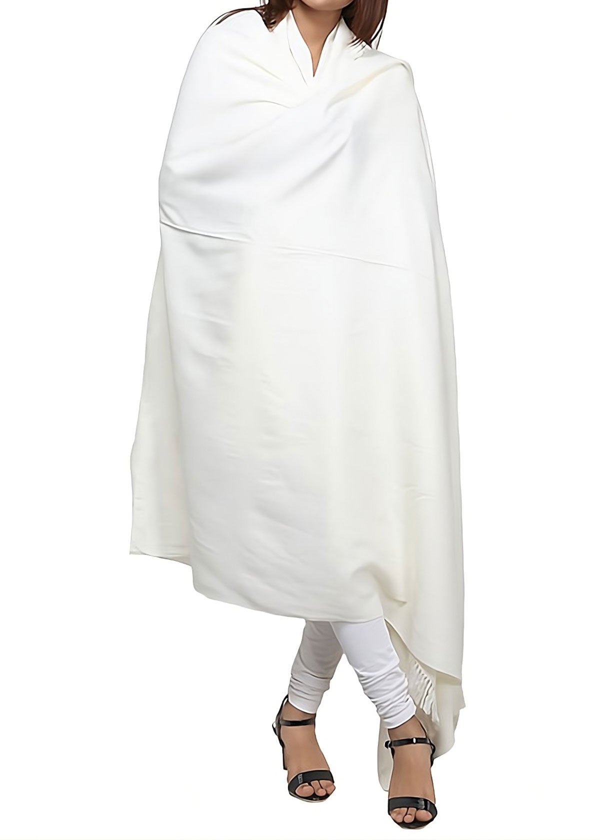 Mominas Mominas Plain Shawl - White - Full Size