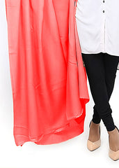 Mominas Plain Pashmina Shawl  - Coral Pink (to Peach)