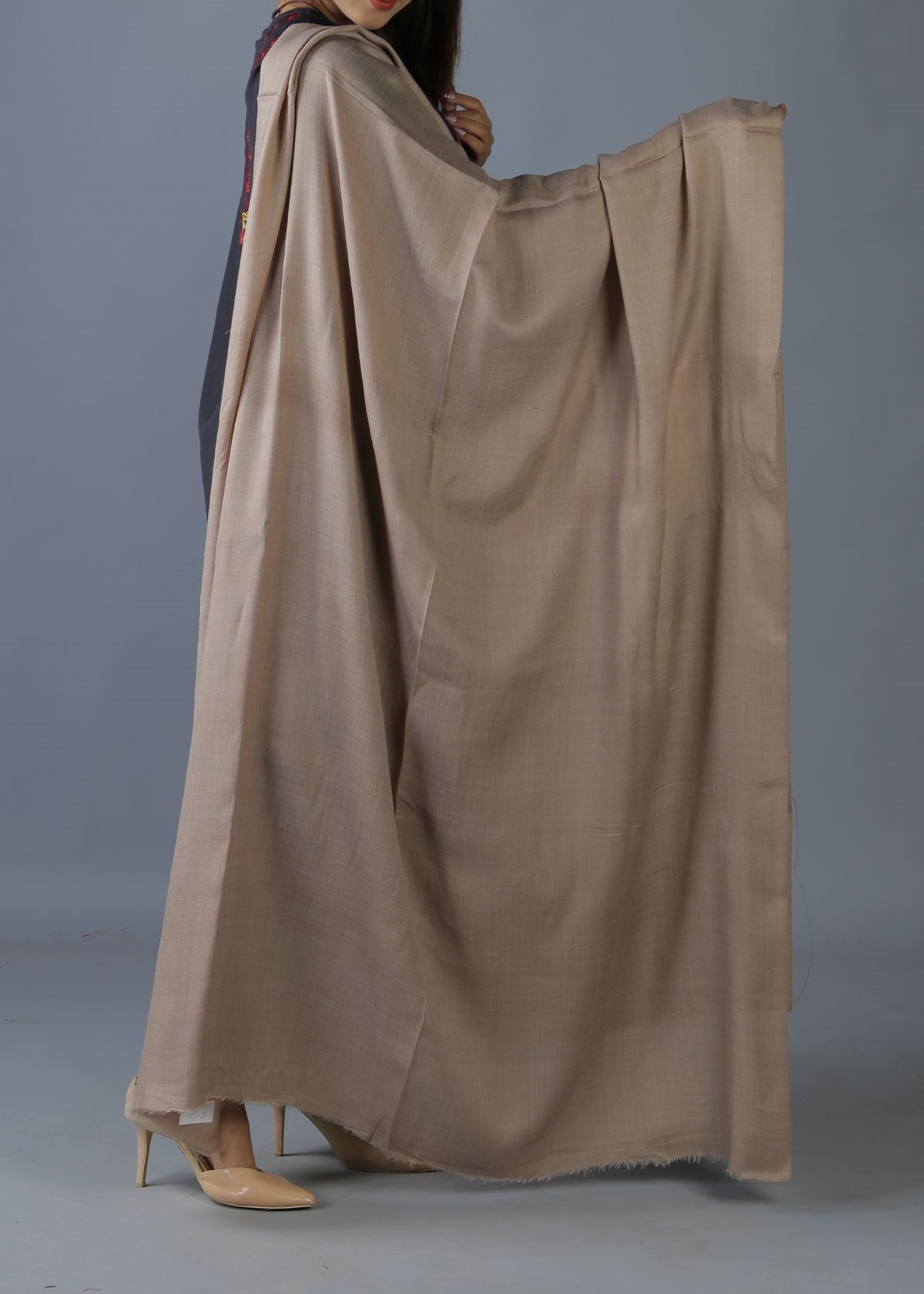 Mominas Plain Pashmina Shawl - Khaki