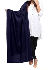 Mominas Plain Pashmina Shawl For Women - Navy Blue