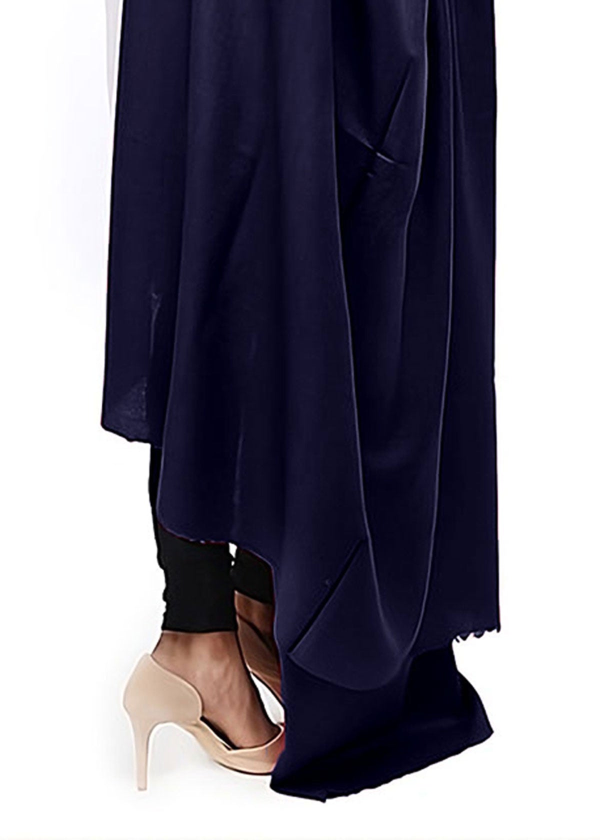 Mominas Plain Pashmina Shawl For Women - Navy Blue