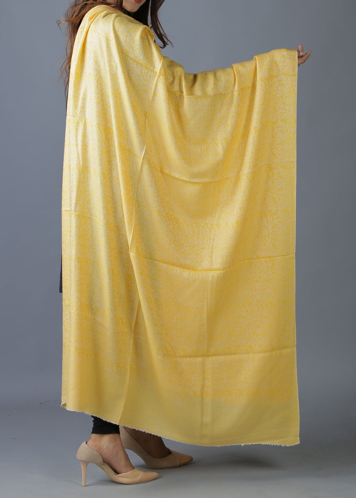 Mominas Pure Wool Shawl - English Yellow