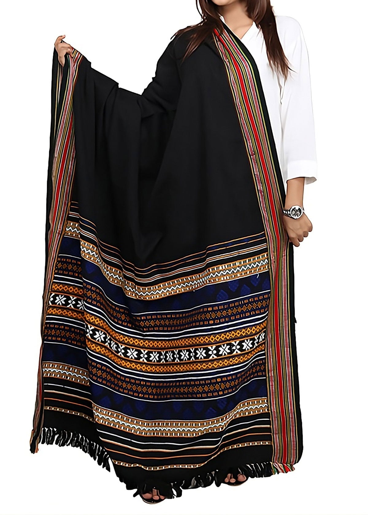 Mominas Timeless Mehrabi Tharri: Blue with Black Base