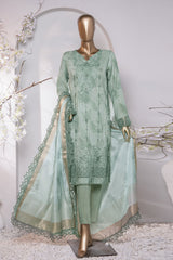 Muse Luxury By HZ Unstitched 3 Piece Emb Raw Silk Suit-MRE-157