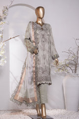 Muse Luxury By HZ Unstitched 3 Piece Emb Raw Silk Suit-MRE-158