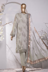 Muse Luxury By HZ Unstitched 3 Piece Emb Raw Silk Suit-MRE-158