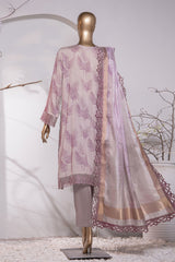 Muse Luxury By HZ Unstitched 3 Piece Emb Raw Silk Suit-MRE-159