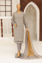 Hz Mid Summer Unstitched 3 Piece Slub Cotton Suit-MSC-106