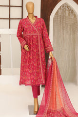 Hz Mid Summer Unstitched 3 Piece Slub Cotton Suit-MSC-107