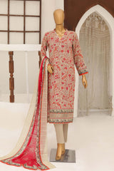 Hz Mid Summer Unstitched 3 Piece Slub Cotton Suit-MSC-113