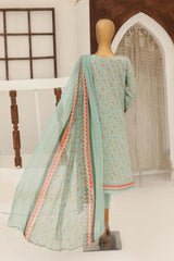 Hz Mid Summer Unstitched 3 Piece Slub Cotton Suit-MSC-2201